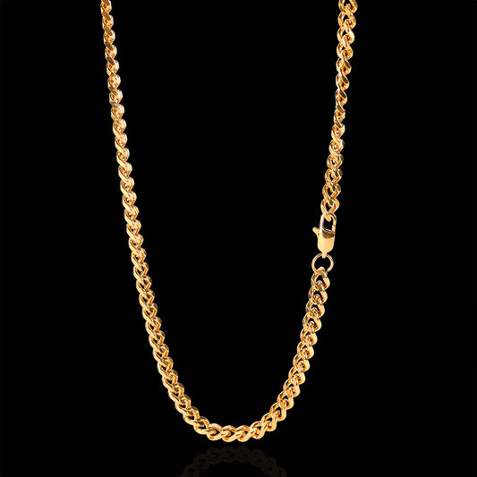 Stainless Steel Chain 18K Gold Vacuum Electroplating Four Sides Grinding